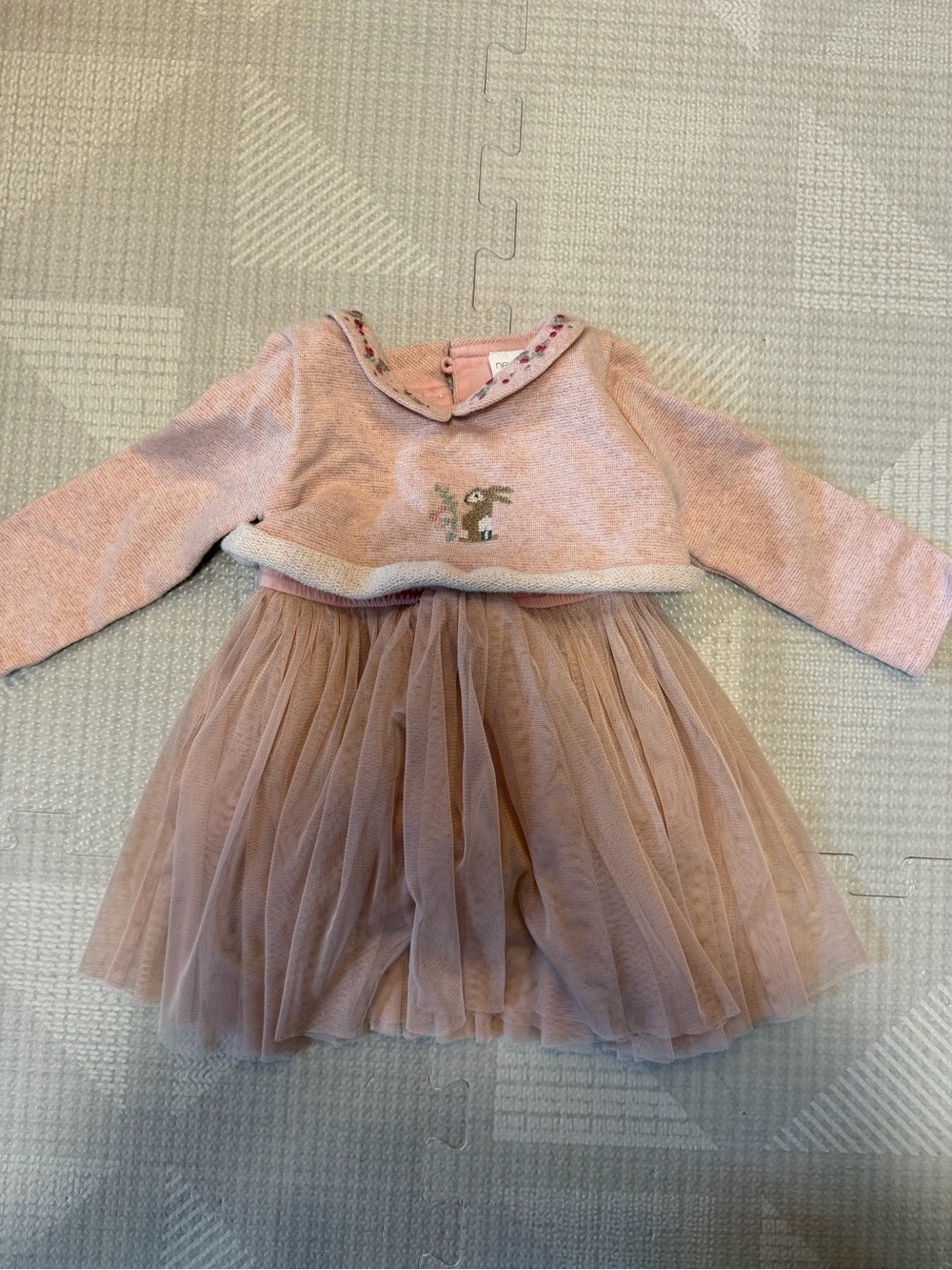 Next Direct Blush Pink Knit Bodice Tulle Skirt Dress